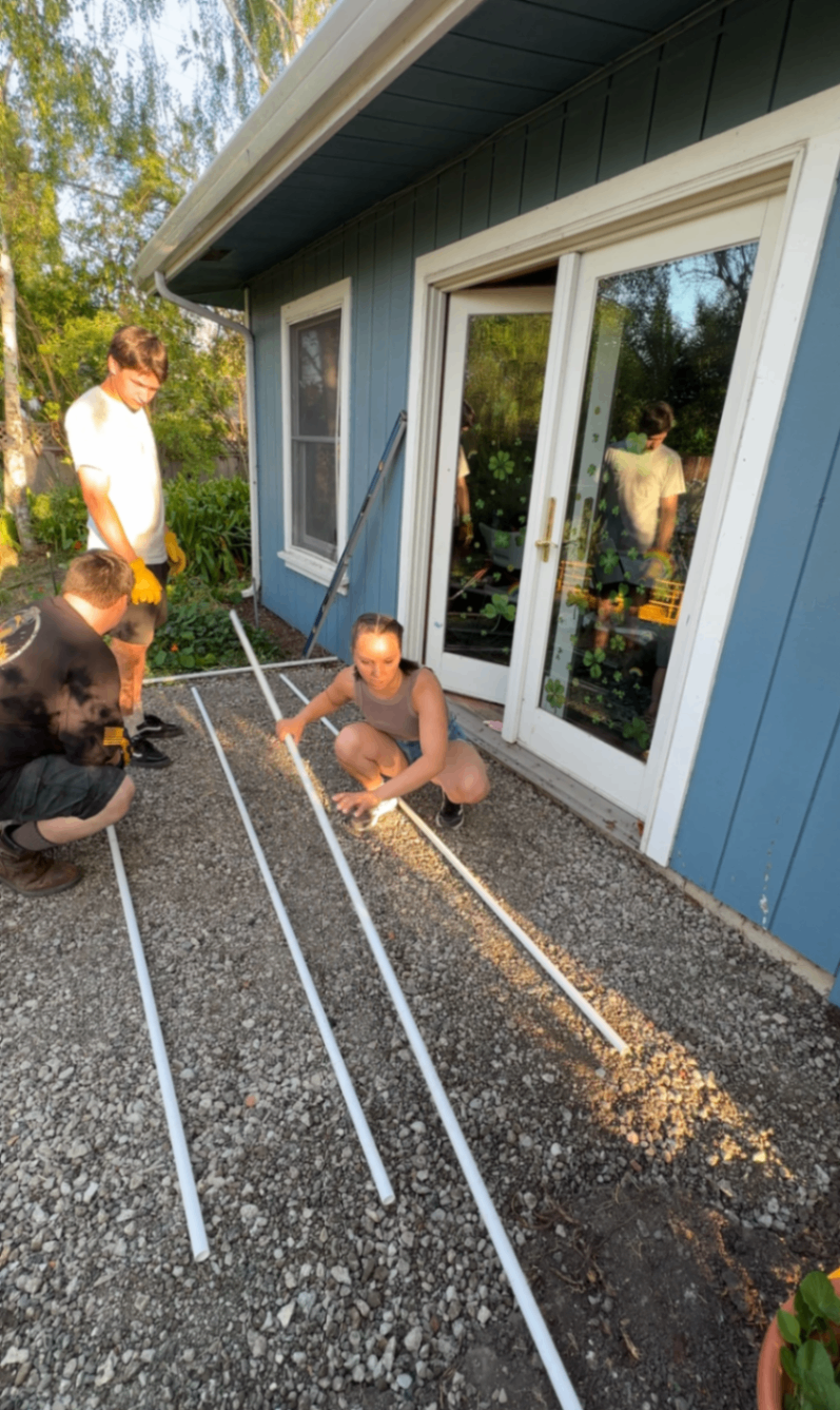 Laying PVC pipes