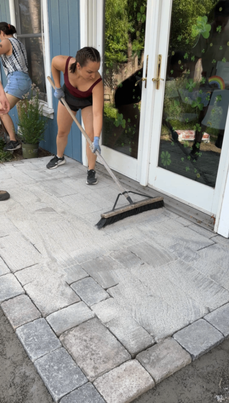 Sweeping polymeric sand