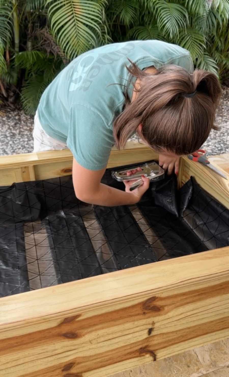 adding landscape fabric